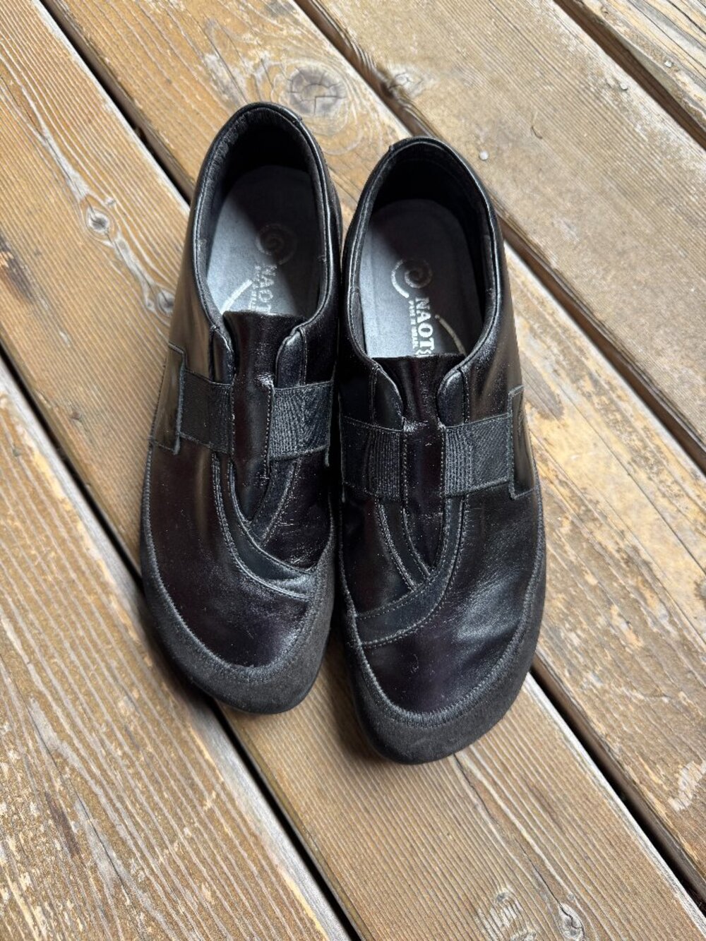 Naot Black Leather & Suede Otago Slip On Comfort Loafer in Women's 10/EU 41